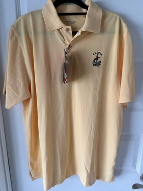 Ashworth Men's Pale Yellow U.S. Open Embroidered Polo